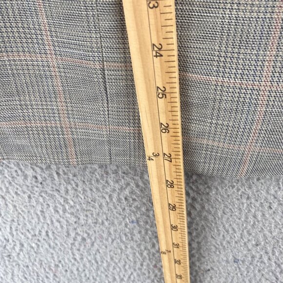 Skies Are Blue Jacket Womens 2X Plus Curvy Gray Plaid Ruched 3/4 Sleeve Blazer - Picture 9 of 10